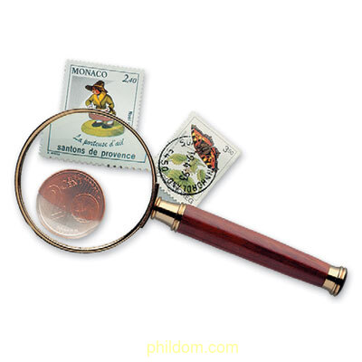 Lupa lente cristal 3x mango de madera. ROSEWOOD 305535