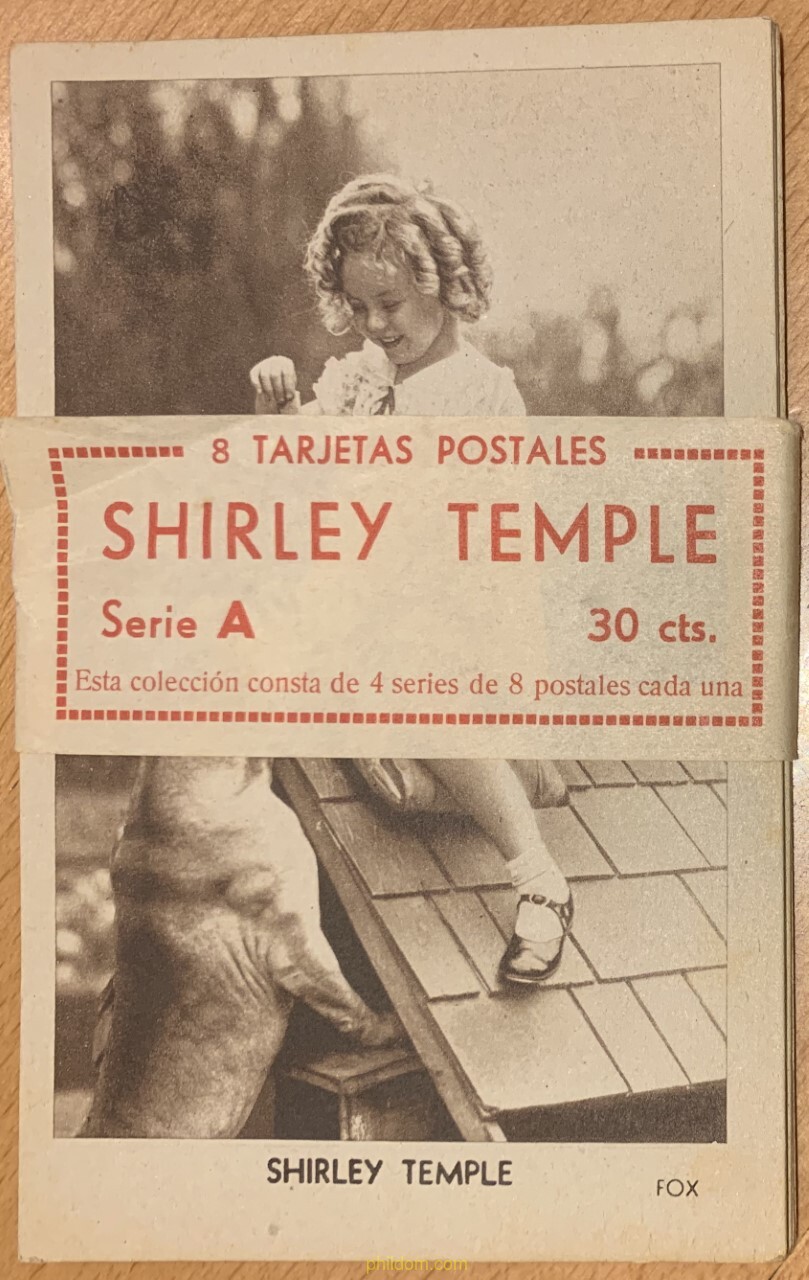 SHIRLEY TEMPLE - COLECCION COMPLETA DE 8+1 POSTALES SERIE A - FOX