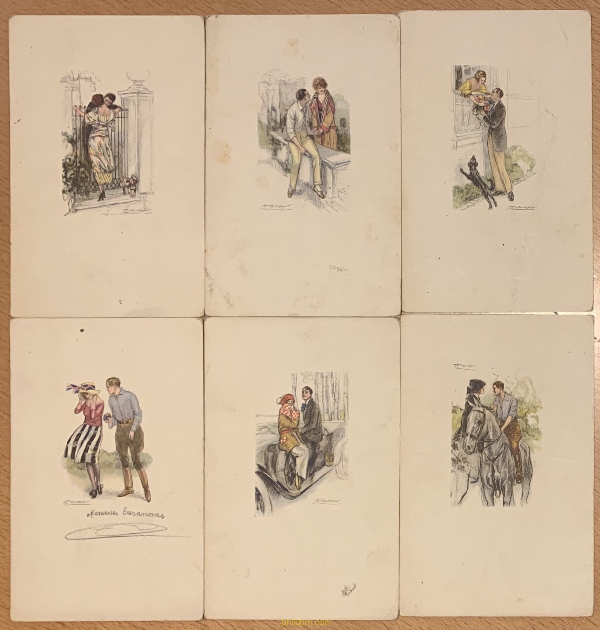 X6 POSTALES ILUSTRADA POR MAUZAN