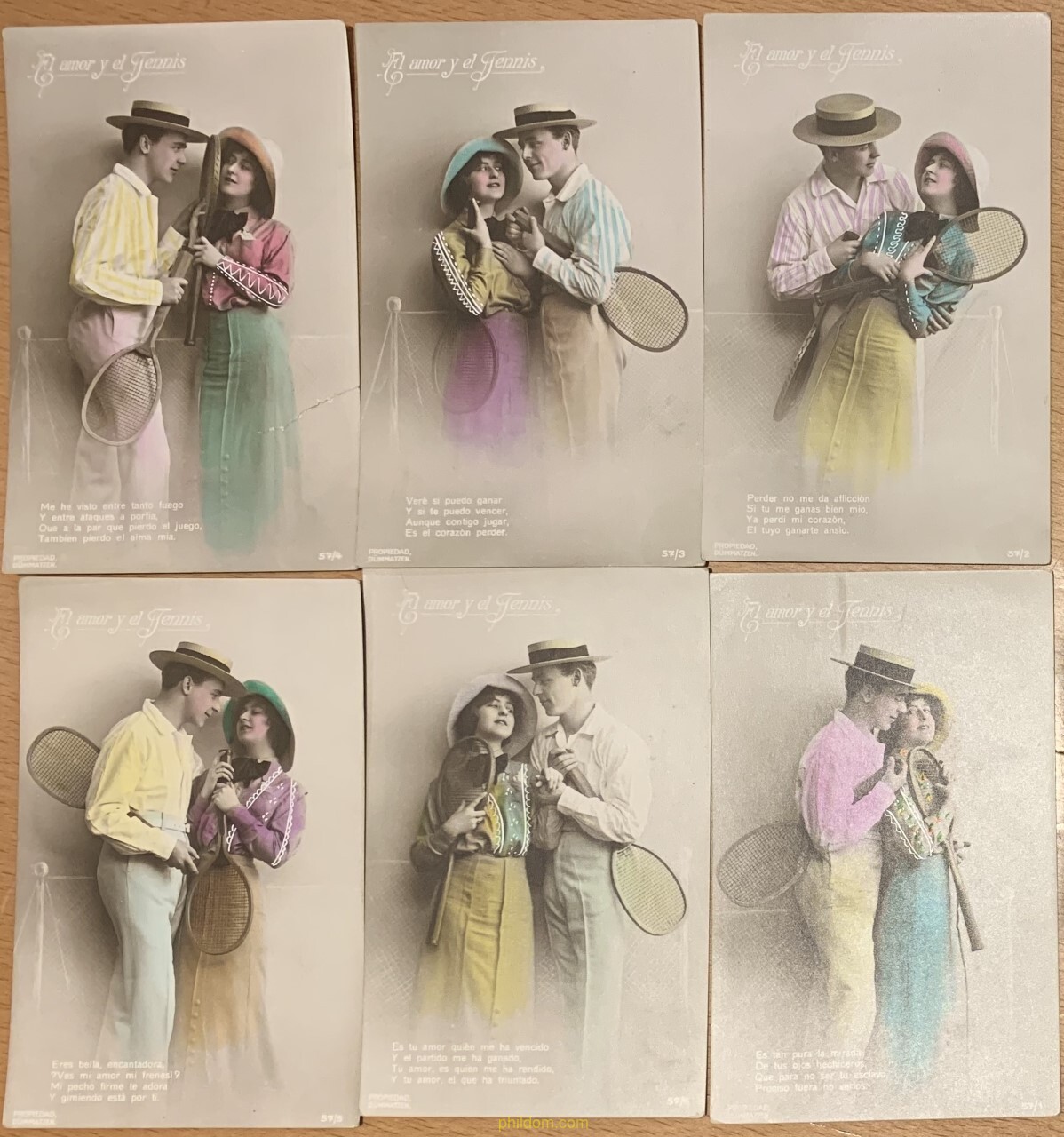 6 POSTALES EL AMOR Y EL TENNIS TENIS DUMMATZEM