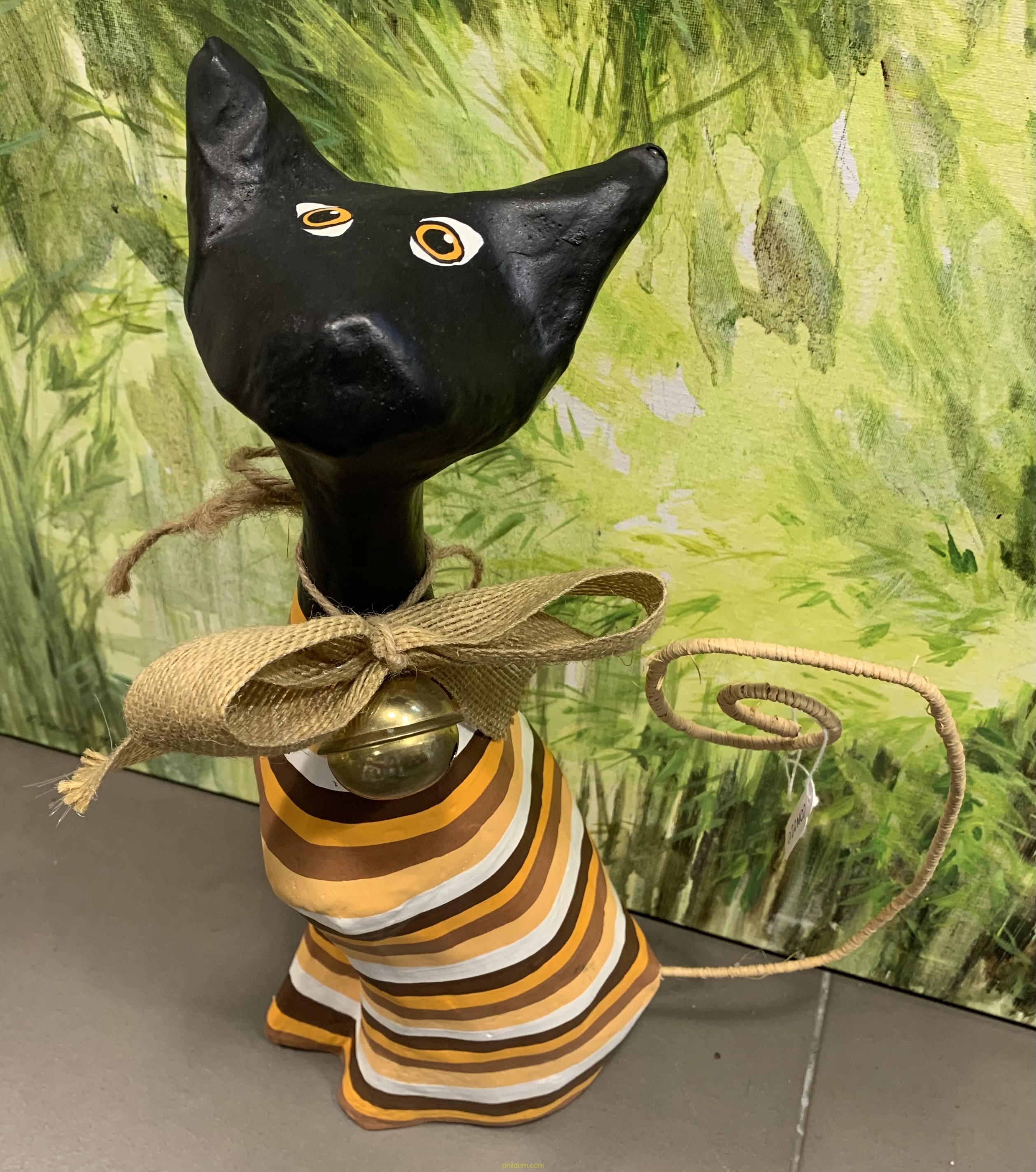 GATO PAPEL MACHÉ CASCABEL