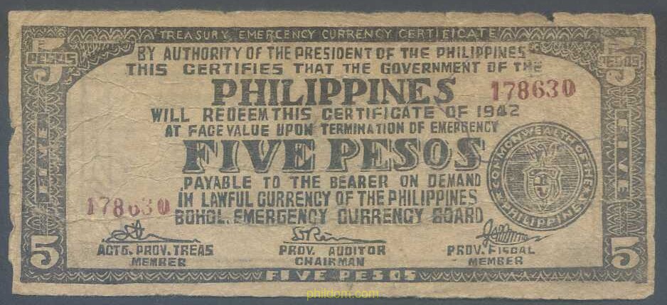 PHILIPPINES 5 PESOS 1942