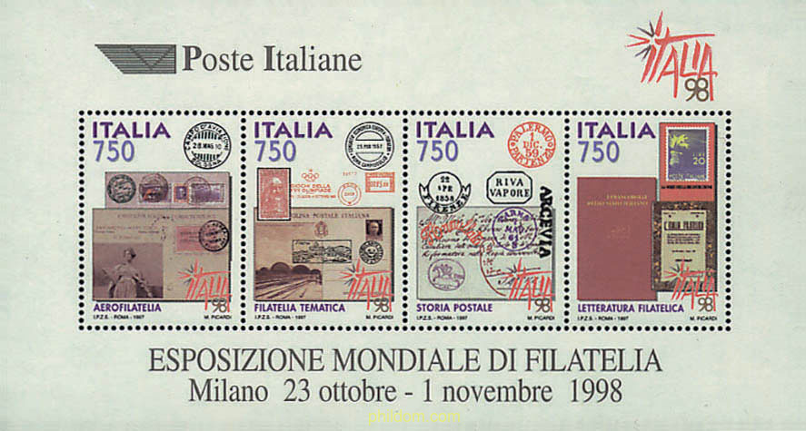 ITALIA 98. EXPOSICION FILATELICA INTERNACIONAL
