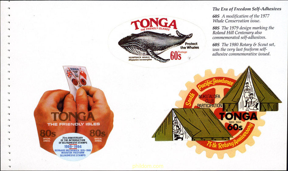 25 ANIVERSARIO DEL PRIMER SELLO ADHESIVO DE TONGA