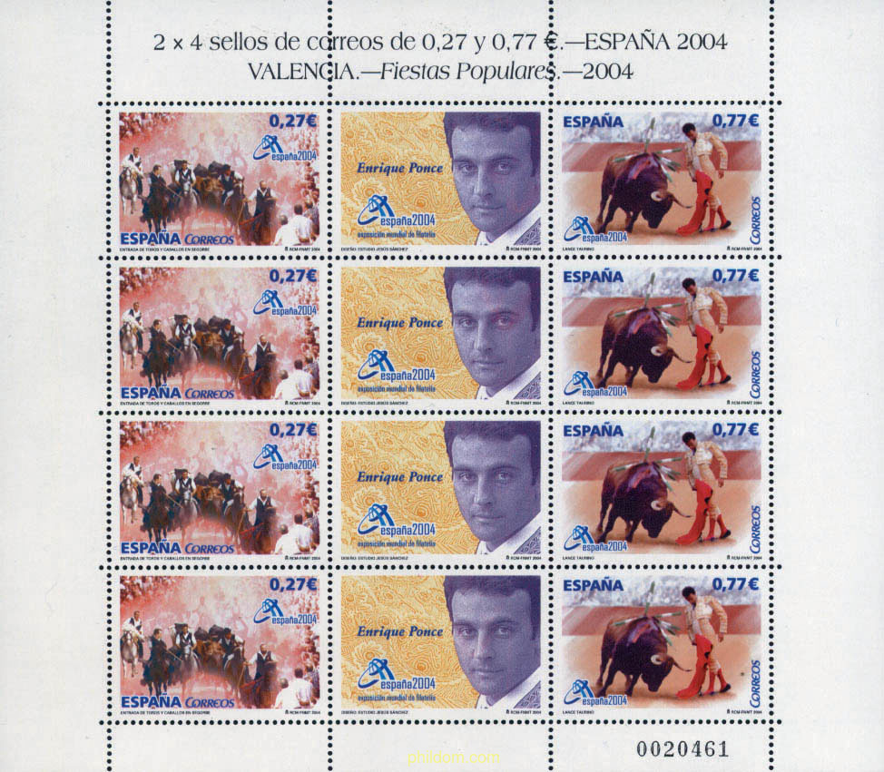 ESPAÑA 2004. EXPOSICION FILATELICA INTERNACIONAL. FIESTAS POPULARES