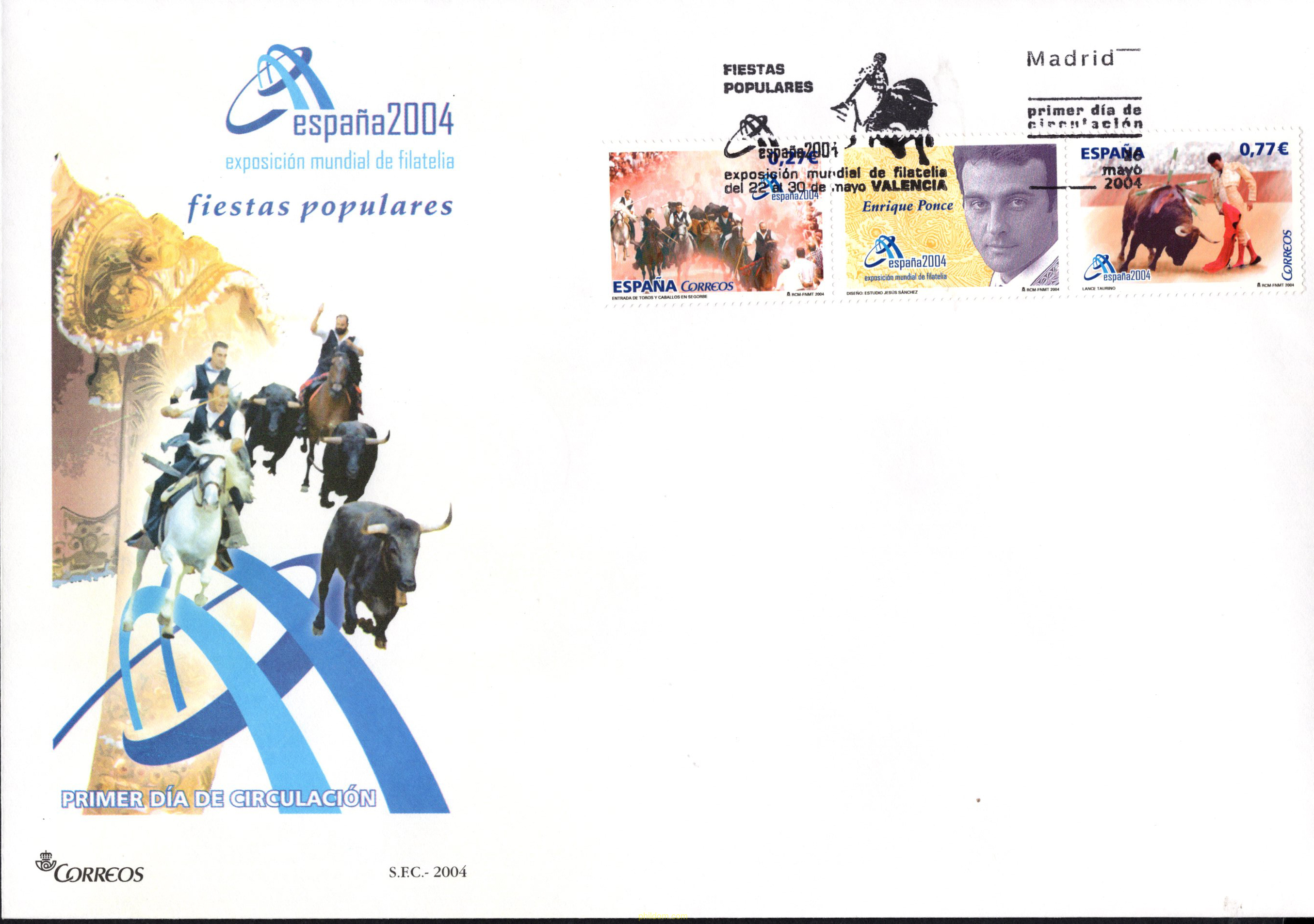 ESPAÑA 2004. EXPOSICION FILATELICA INTERNACIONAL. FIESTAS POPULARES