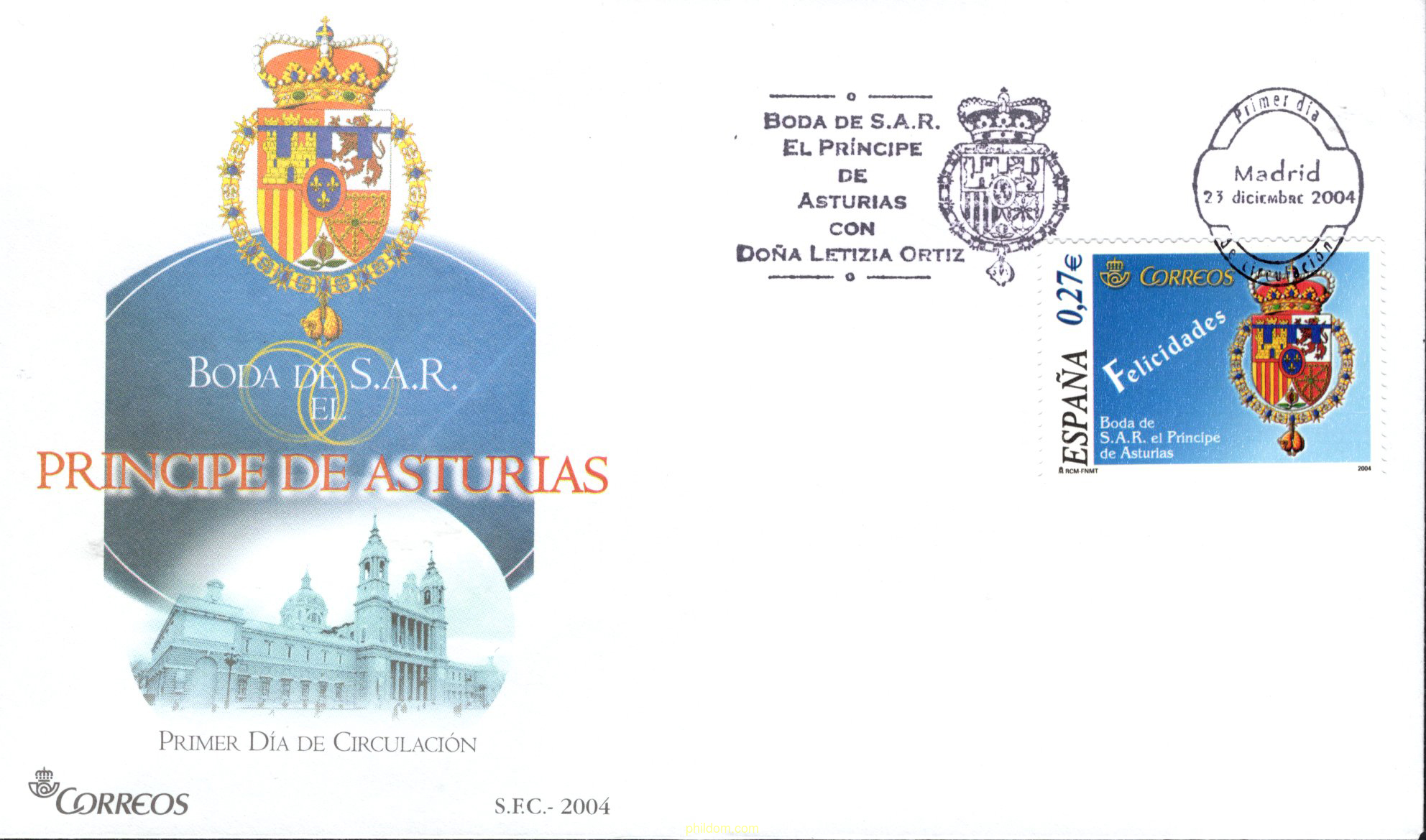 BODA DEL PRINCIPE FELIPE DE BORBON Y DOÑA LETIZIA ORTIZ