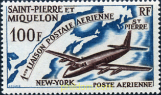 PRIMERA UNION POSTAL AEREA SAN PEDRO-NEW YORK