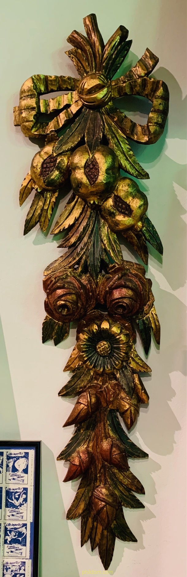 TALLA DE MADERA TRENZA DE FRUTA 90cm