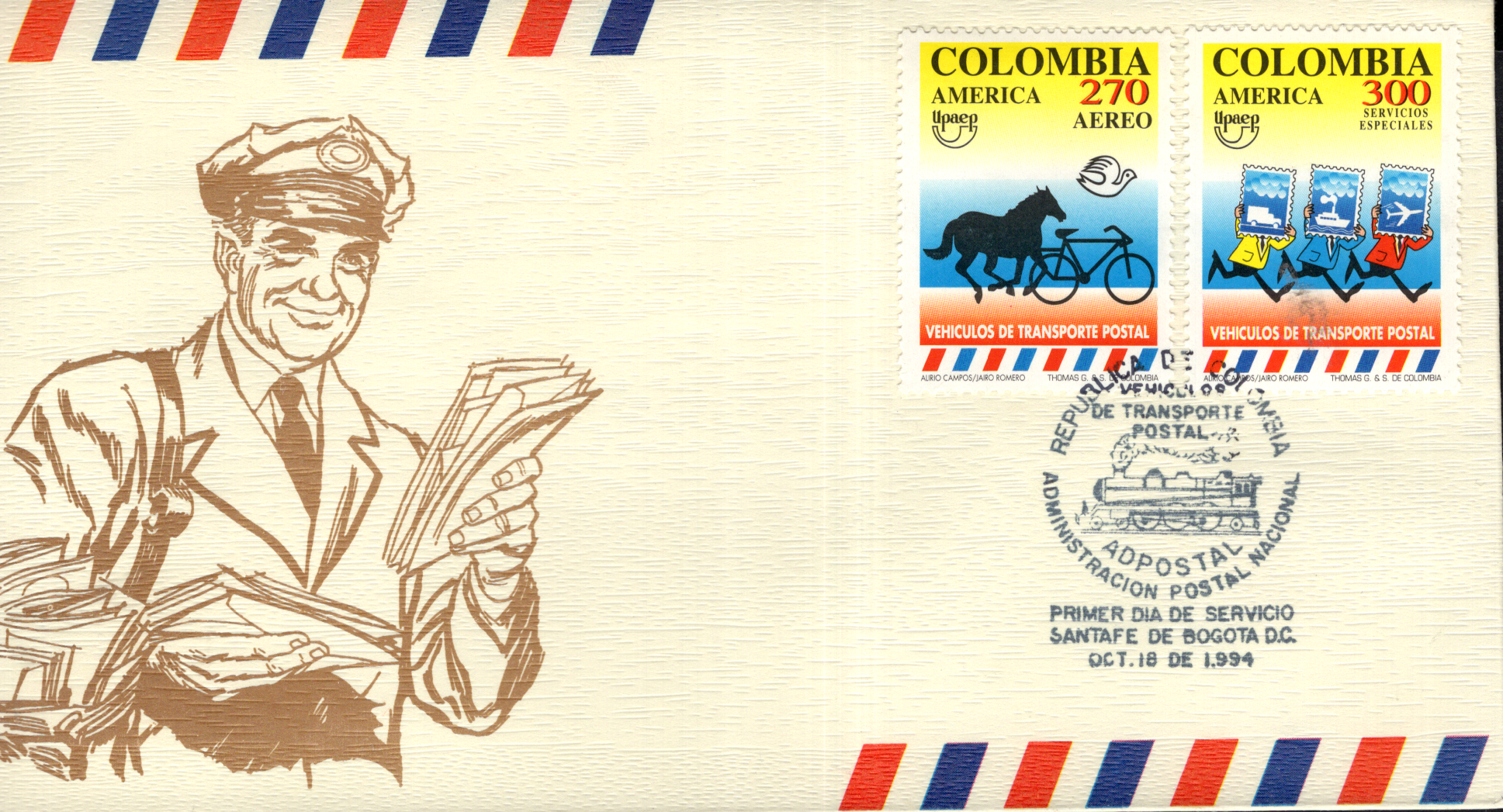 AMERICA-UPAEP 1994 - TRANSPORTES POSTALES