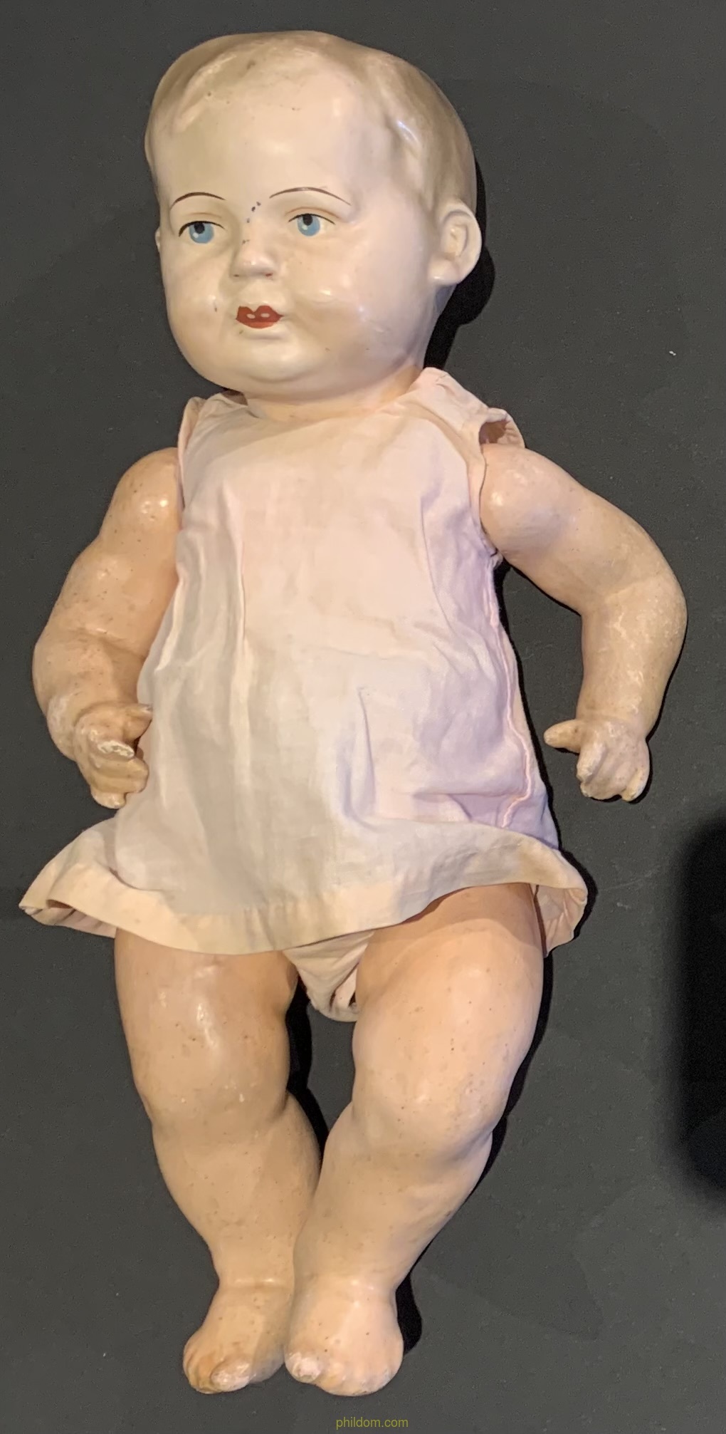 MUÑECA FINALES SIGLO XIX CABEZA PORCELANA Y CUERPO D CARTON PIEDRA 32cm