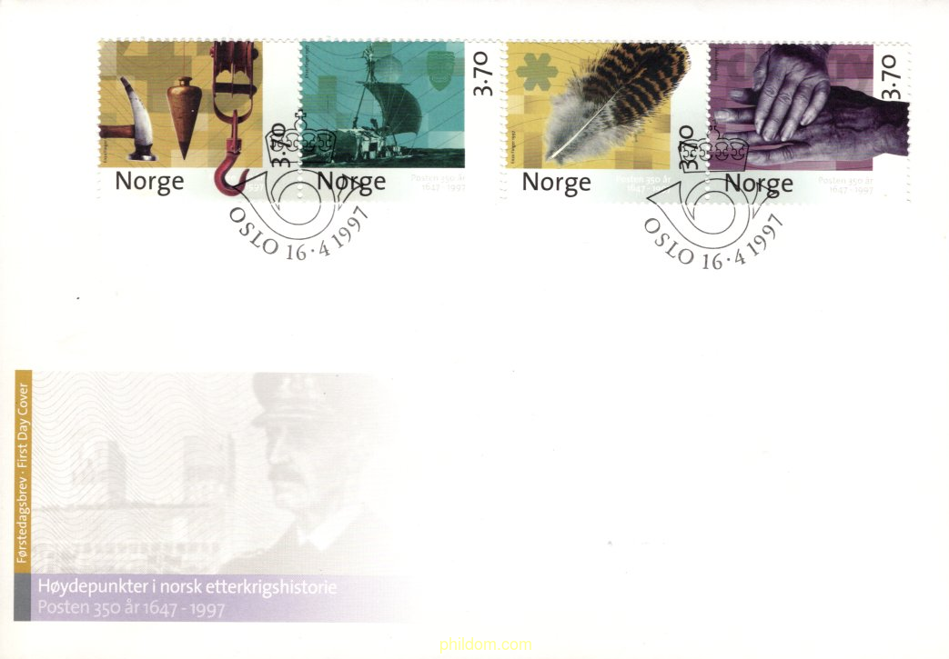 350 ANIVERSARIO DEL CORREO NORUEGO