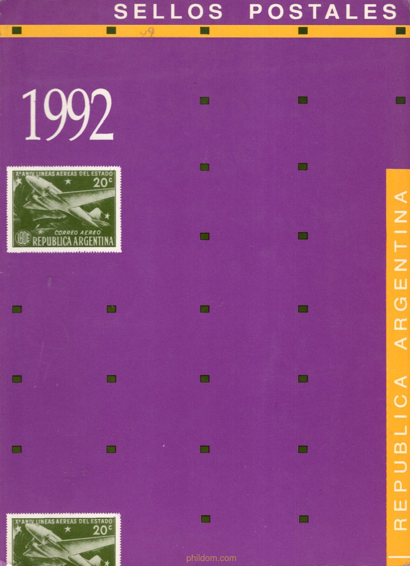Catálogo Sellos postales 1992 Republica Argentina