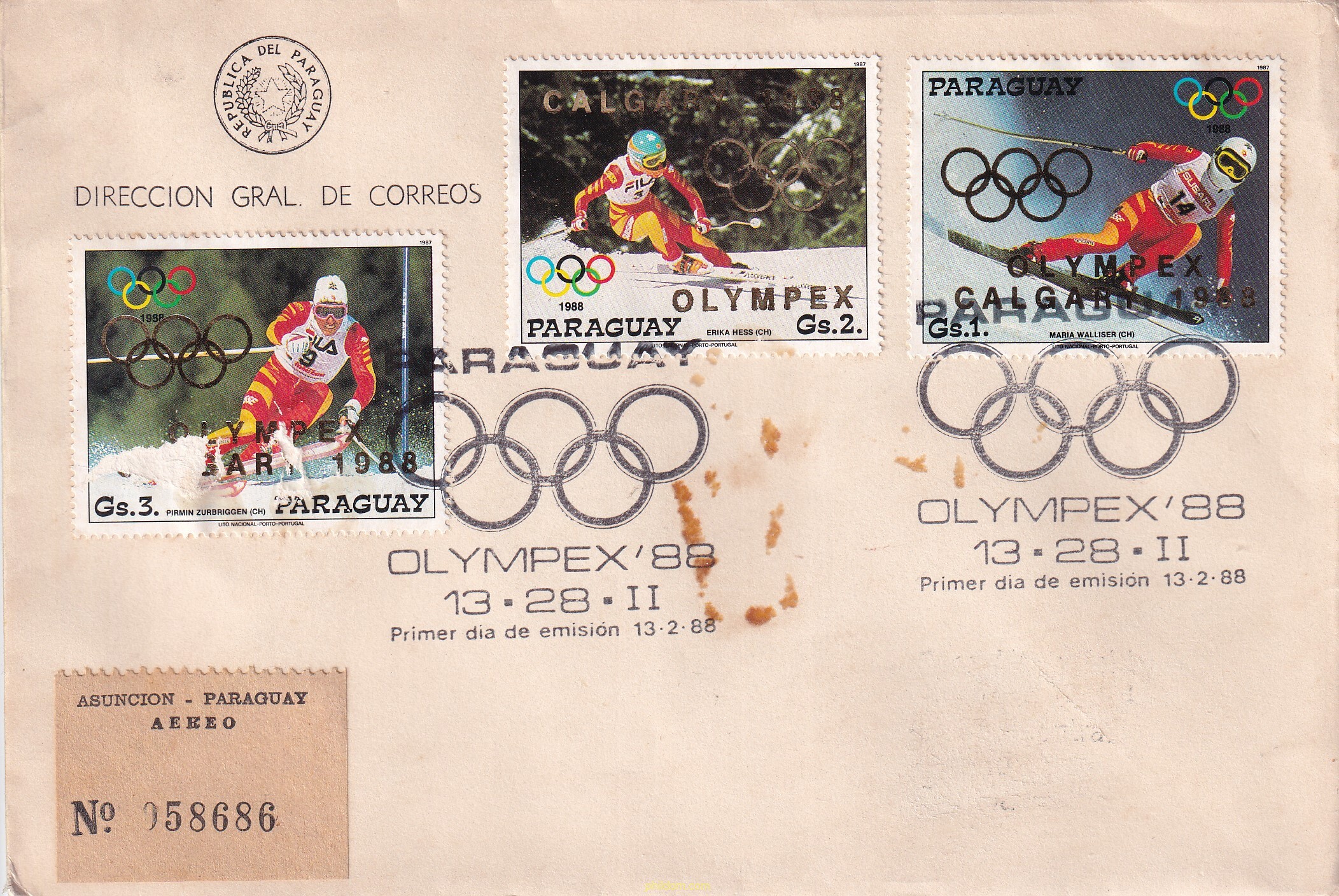 OLYMPHILEX 88. EXPOSICION INTERNACIONAL DE FILATELICA OLIMPICA