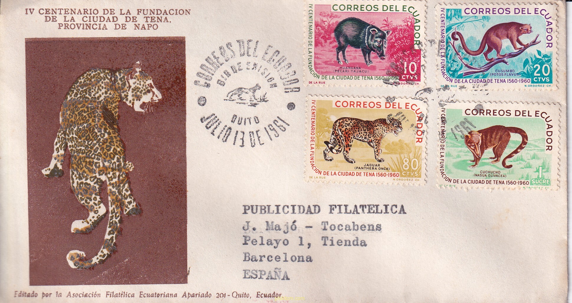 4 CENTENARIO DE LA FUNDACION DE LA CIUDAD DE TENA 1560-1960