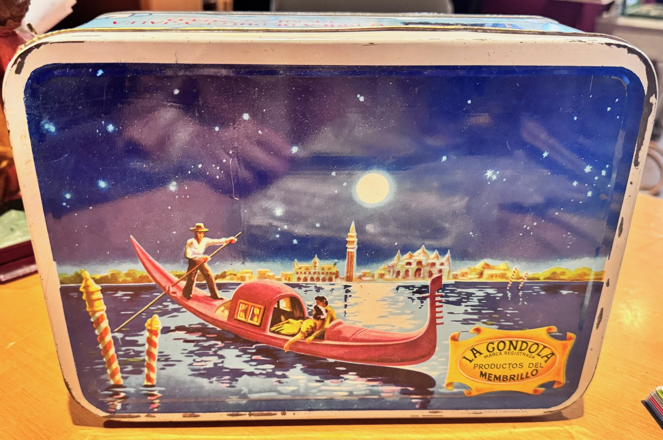 CAJA METALICA - LA GONDOLA - PRODUCTOS DEL MEMBRILLO - FRANCISCO AGUILAR BERAL - PUENTE GENIL.