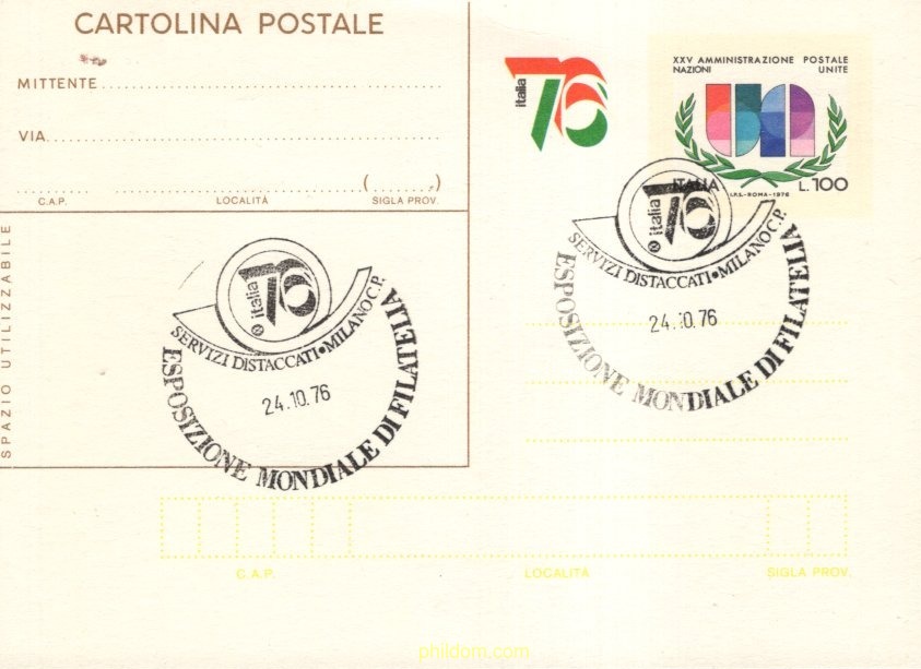 ITALIA 76. EXPOSICION FILATELICA INTERNACIONAL