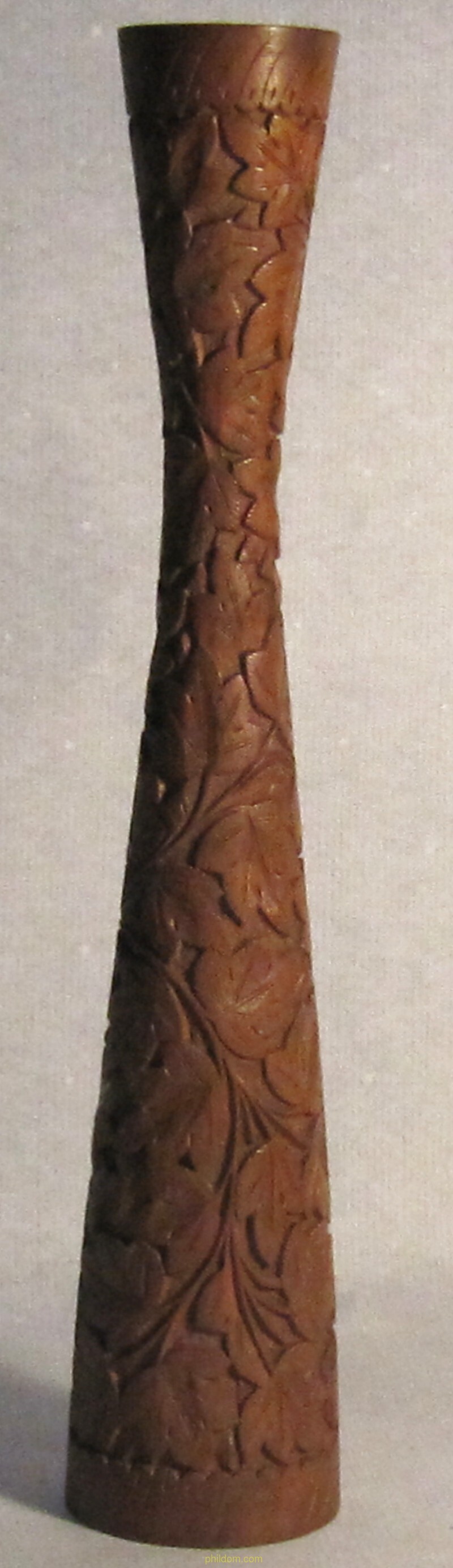 PRECIOSO JARRON DE MADERA TALLADO 34cm