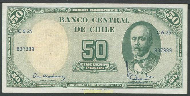 CHILE 50 PESOS 1960