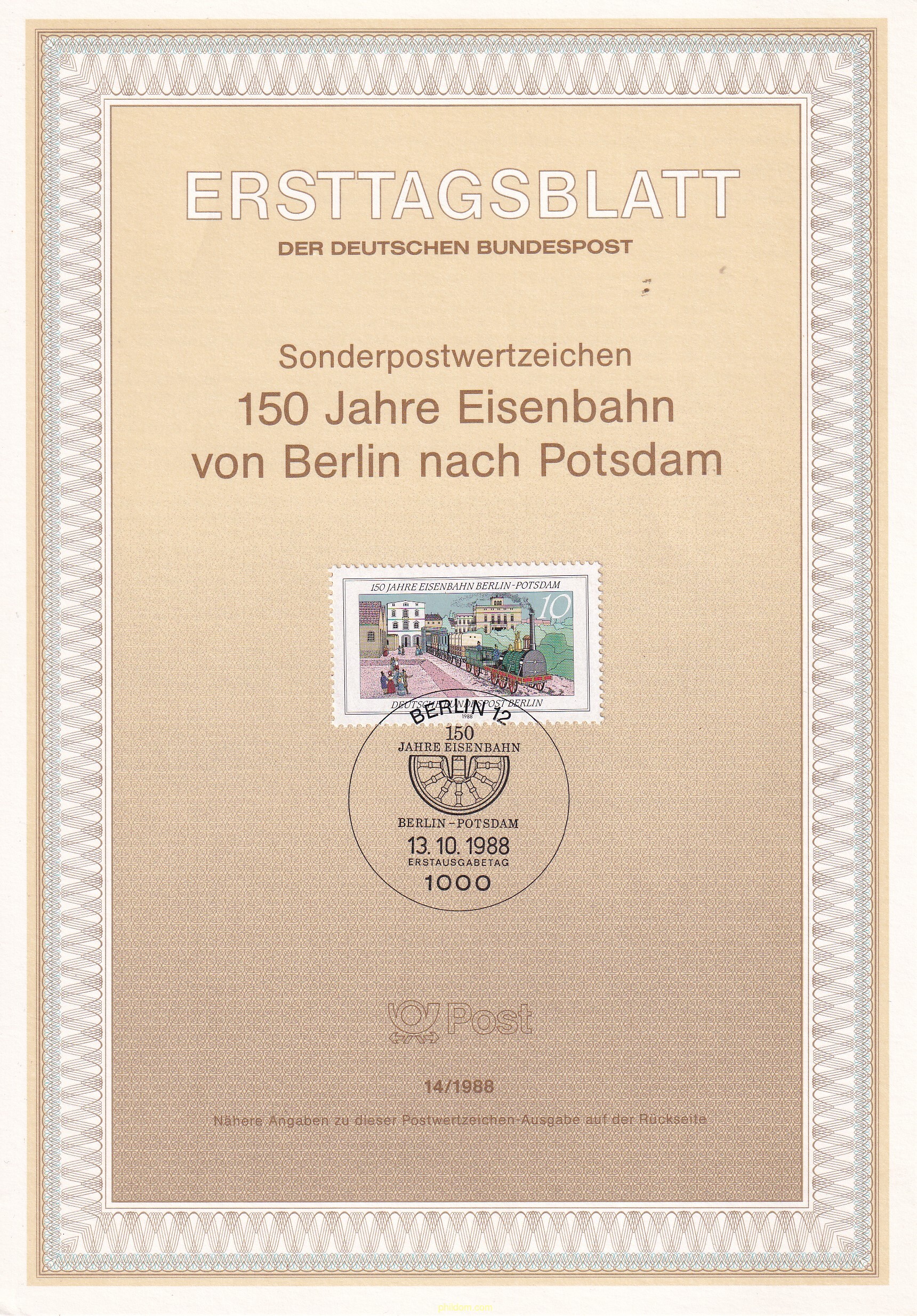 150 ANIVERSARIO DEL FERROCARRIL BERLIN-POTSDAM