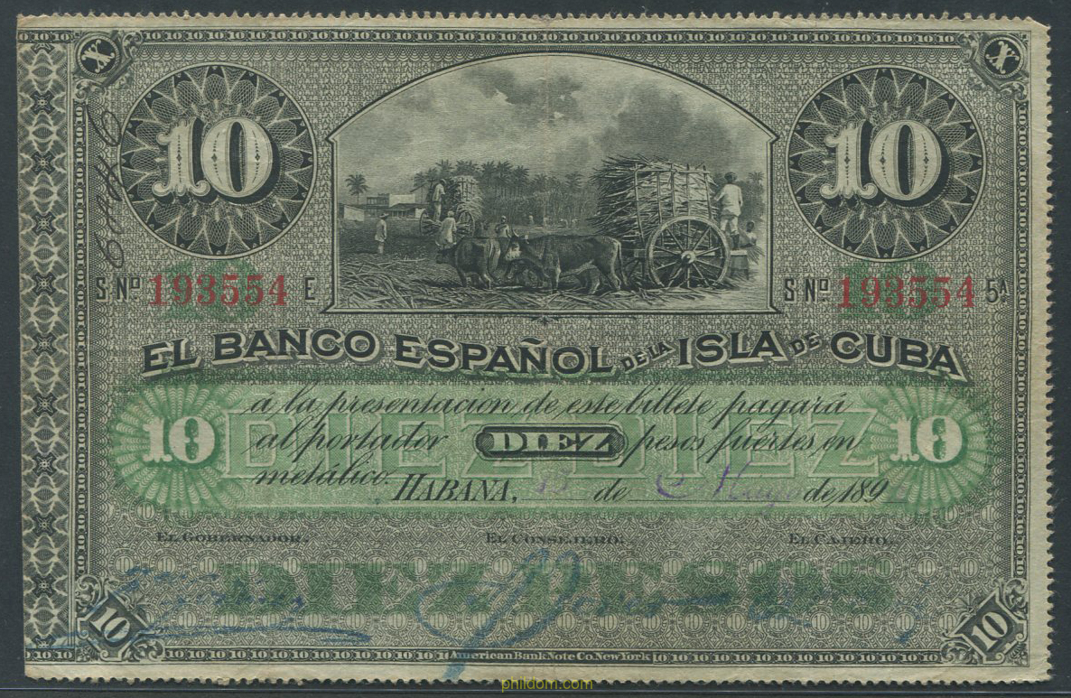 CUBA 10 PESOS 1896