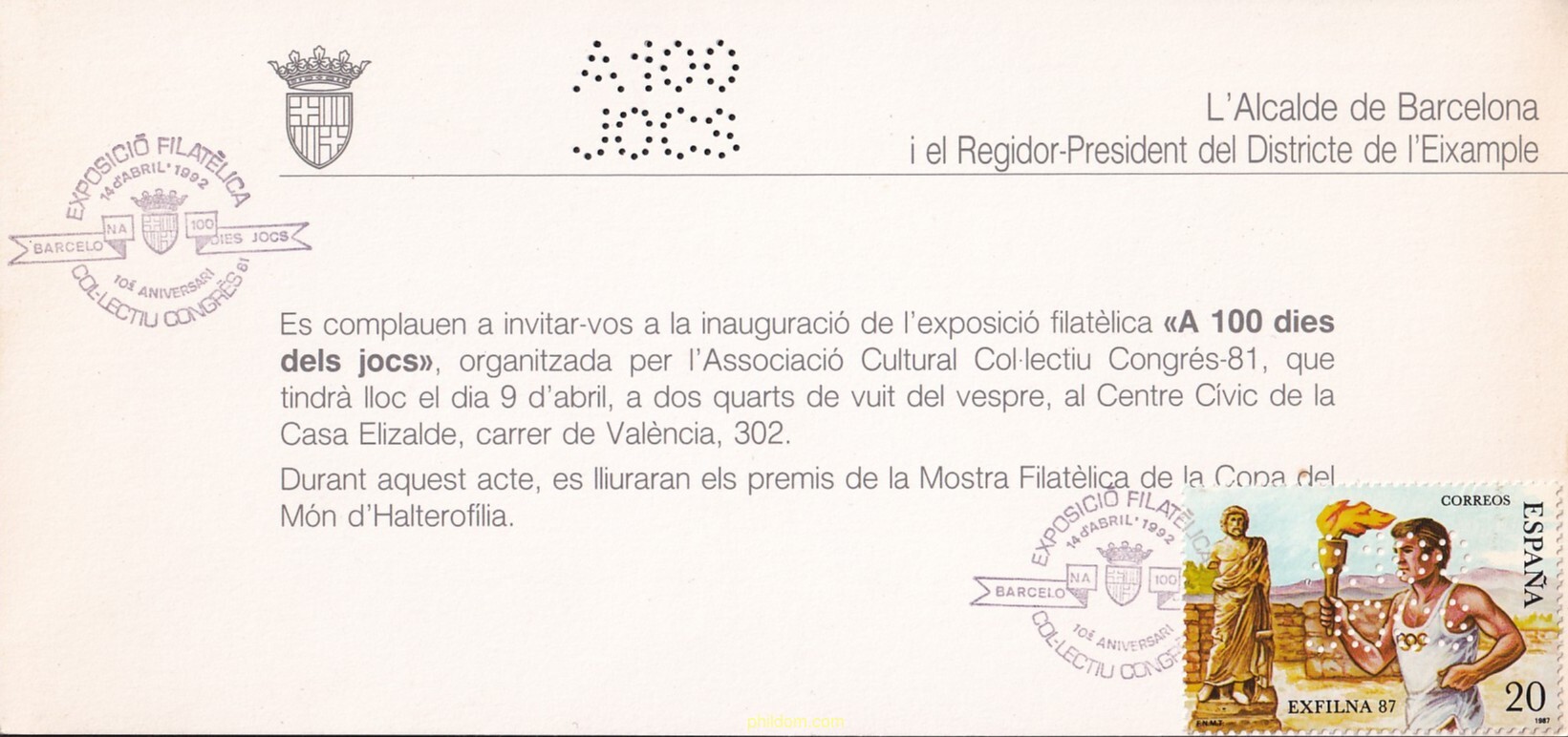 EXFILNA 87. EXPOSICION FILATELICA NACIONAL
