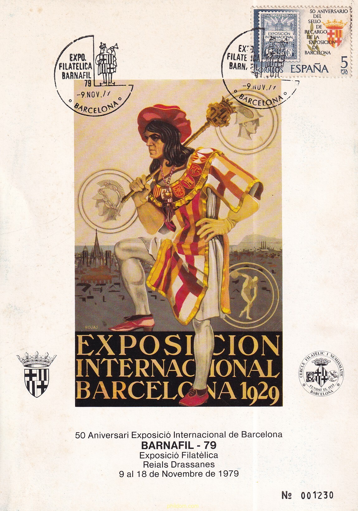 50 ANIVERSARIO DEL SELLO DE RECARGO DE LA EXPOSICION DE BARCELONA