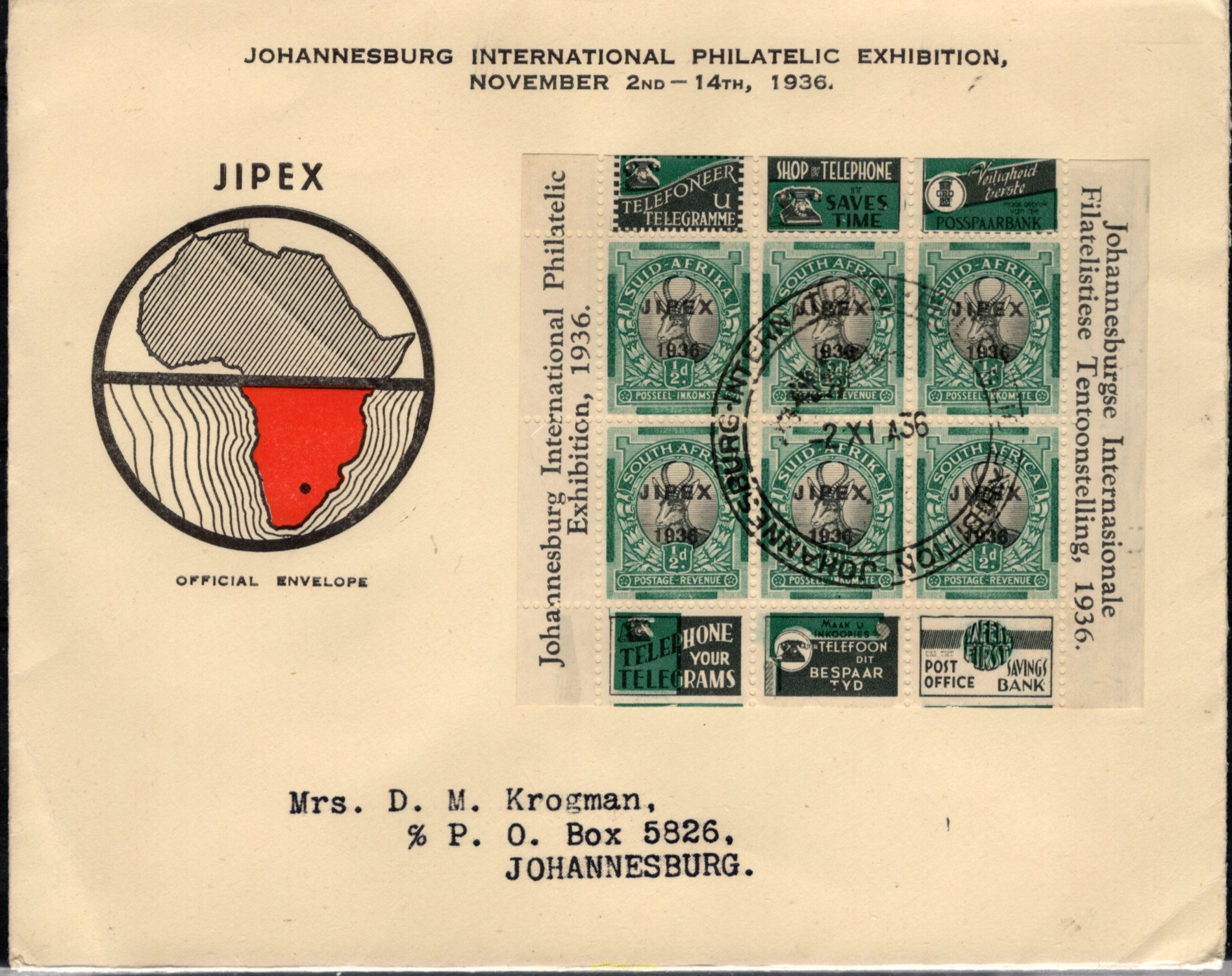 EXPOSICION FILATELICA EN JOHANNESBURGO