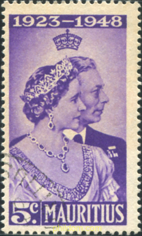 sello BODAS DE PLATA de MAURICIO año 1948. , Nacional , Nacional