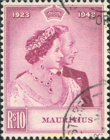 sello BODAS DE PLATA de MAURICIO año 1948. , Nacional , Nacional