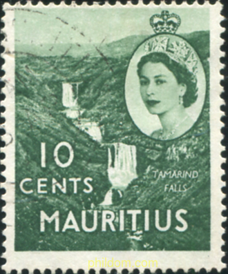 sello MOTIVOS VARIOS. REINA ISABEL II de MAURICIO año 1953. , Nacional , Nacional