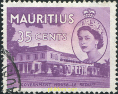 sello MOTIVOS VARIOS. REINA ISABEL II de MAURICIO año 1953. , Nacional , Nacional