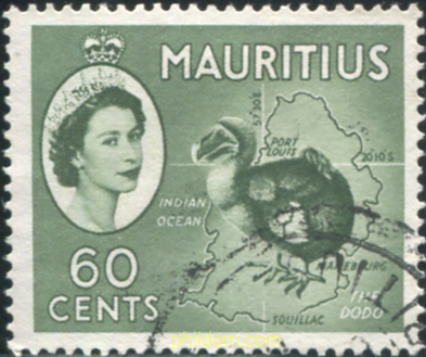 sello MOTIVOS VARIOS. REINA ISABEL II de MAURICIO año 1953. , Nacional , Nacional