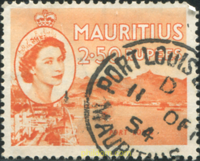 sello MOTIVOS VARIOS. REINA ISABEL II de MAURICIO año 1953. , Nacional , Nacional