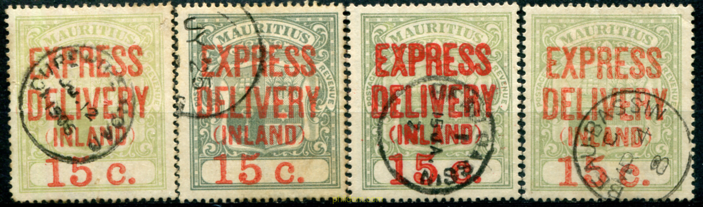 SELLOS DE 1899 (LA BOURDONNAIS) SOBRECARGADO EXPRESS DELIVERY