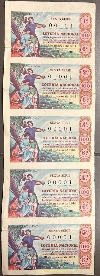 LOTERIA NACIONAL 31 DE MARZO DE 1964