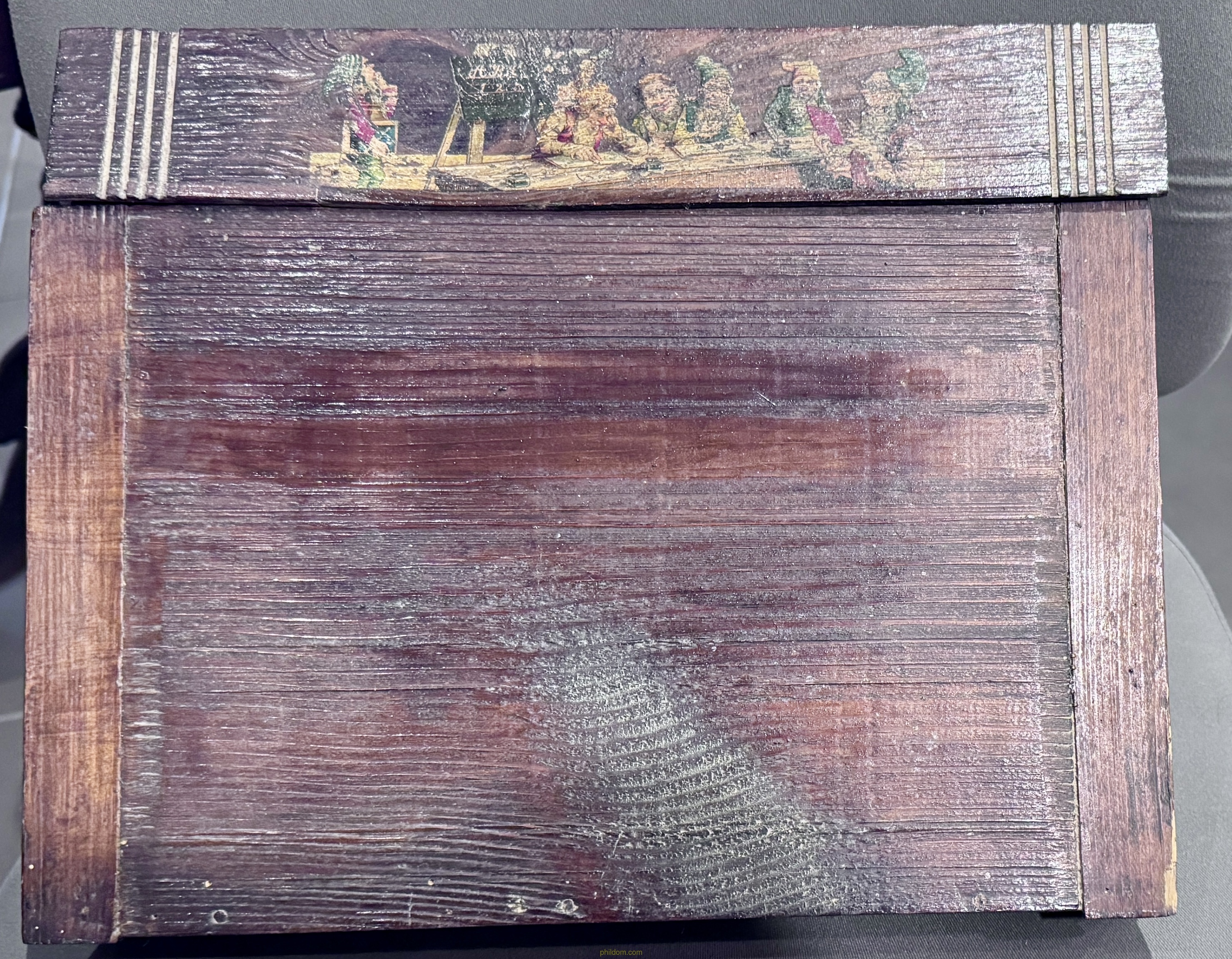 ANTIGUO ESCRITORIO PUPITRE DE MADERA 28cm X 35cm