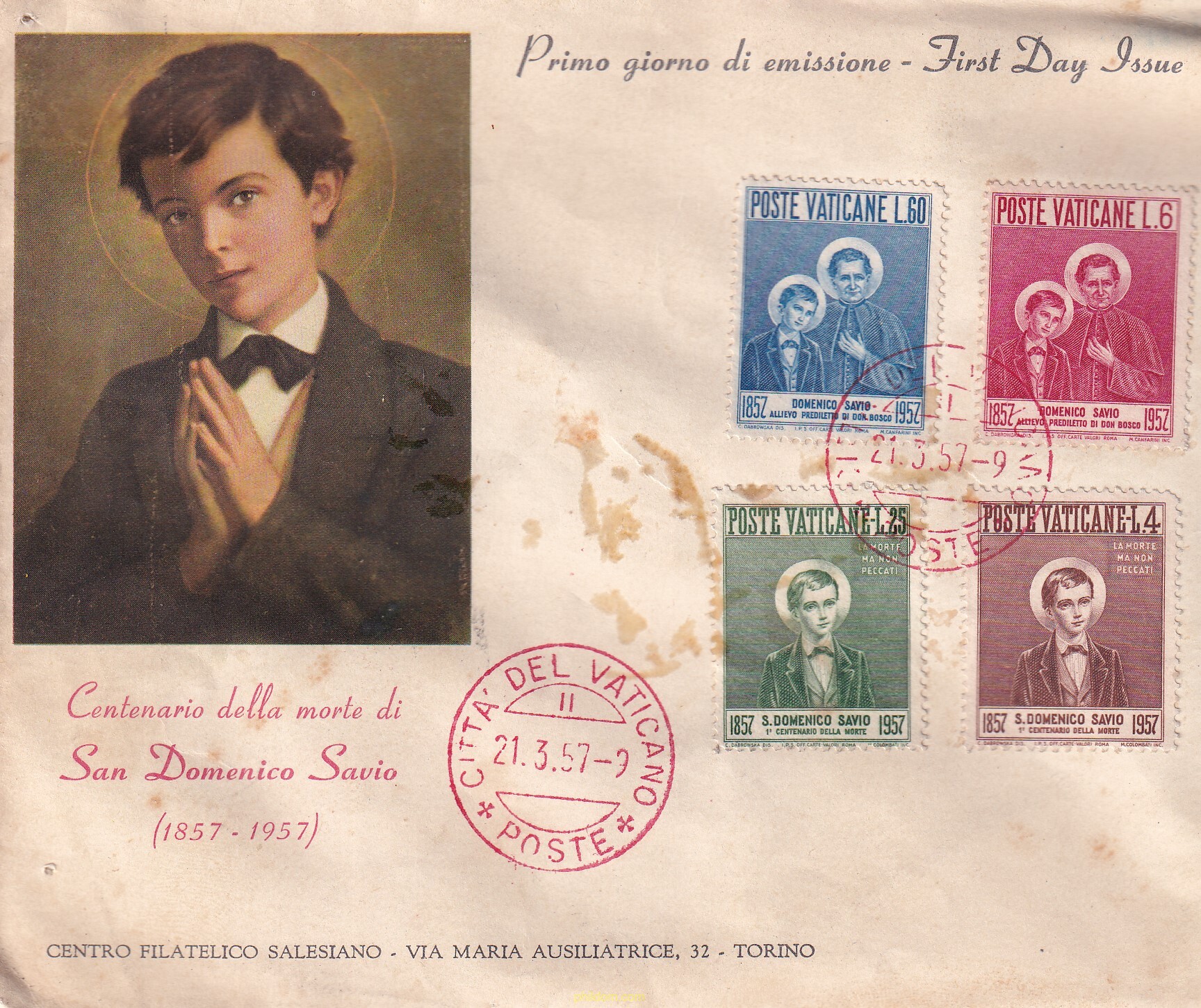 CENTENARIO DE LA MUERTE DE SAN DOMENICO SAVIO