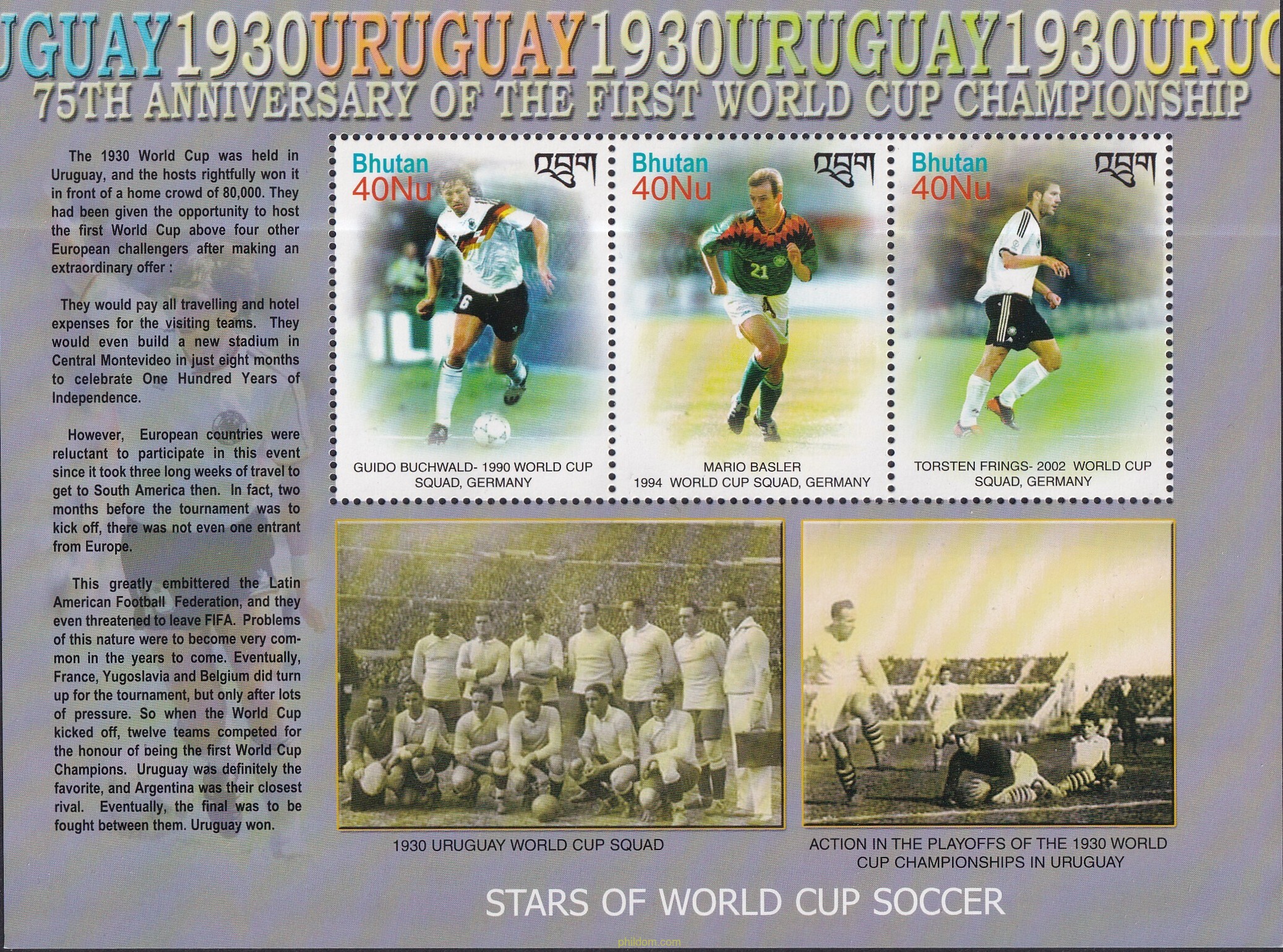 75 ANIVERSARIO DE LA 1ª COPA DEL MUNDO DE FUTBOL