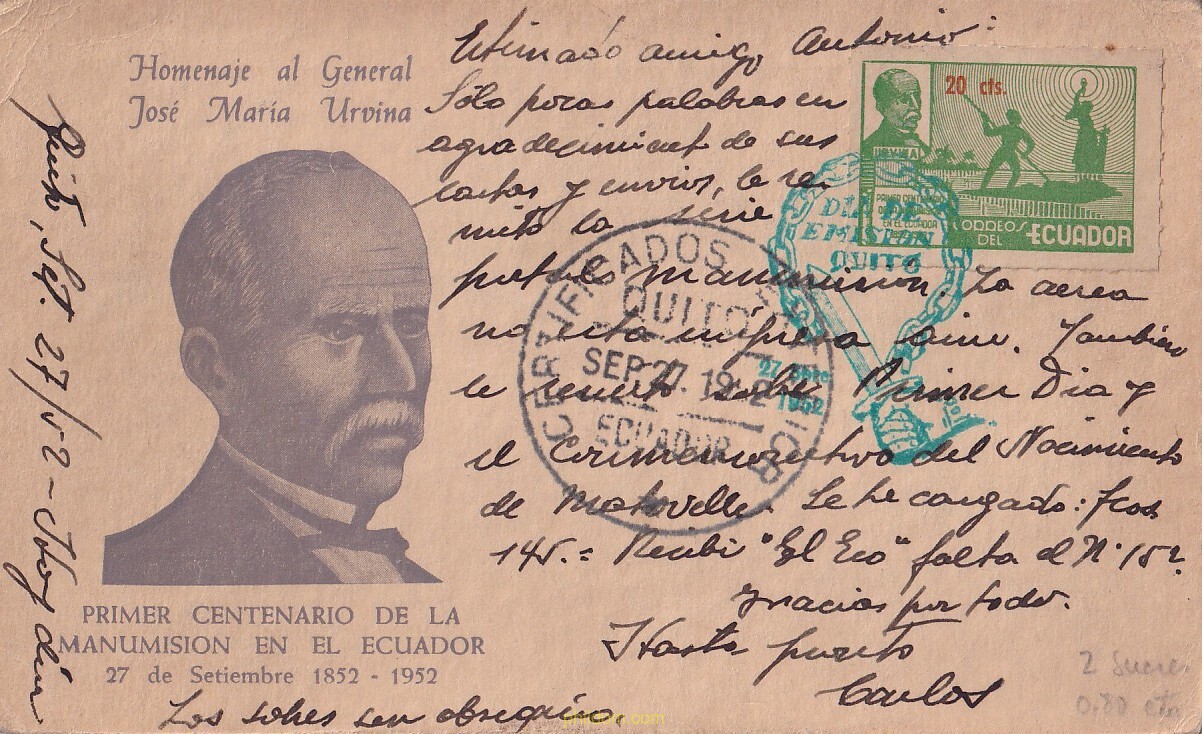 PRIMER CENTENARIO DE LA MANUMISION EN EL ECUADOR