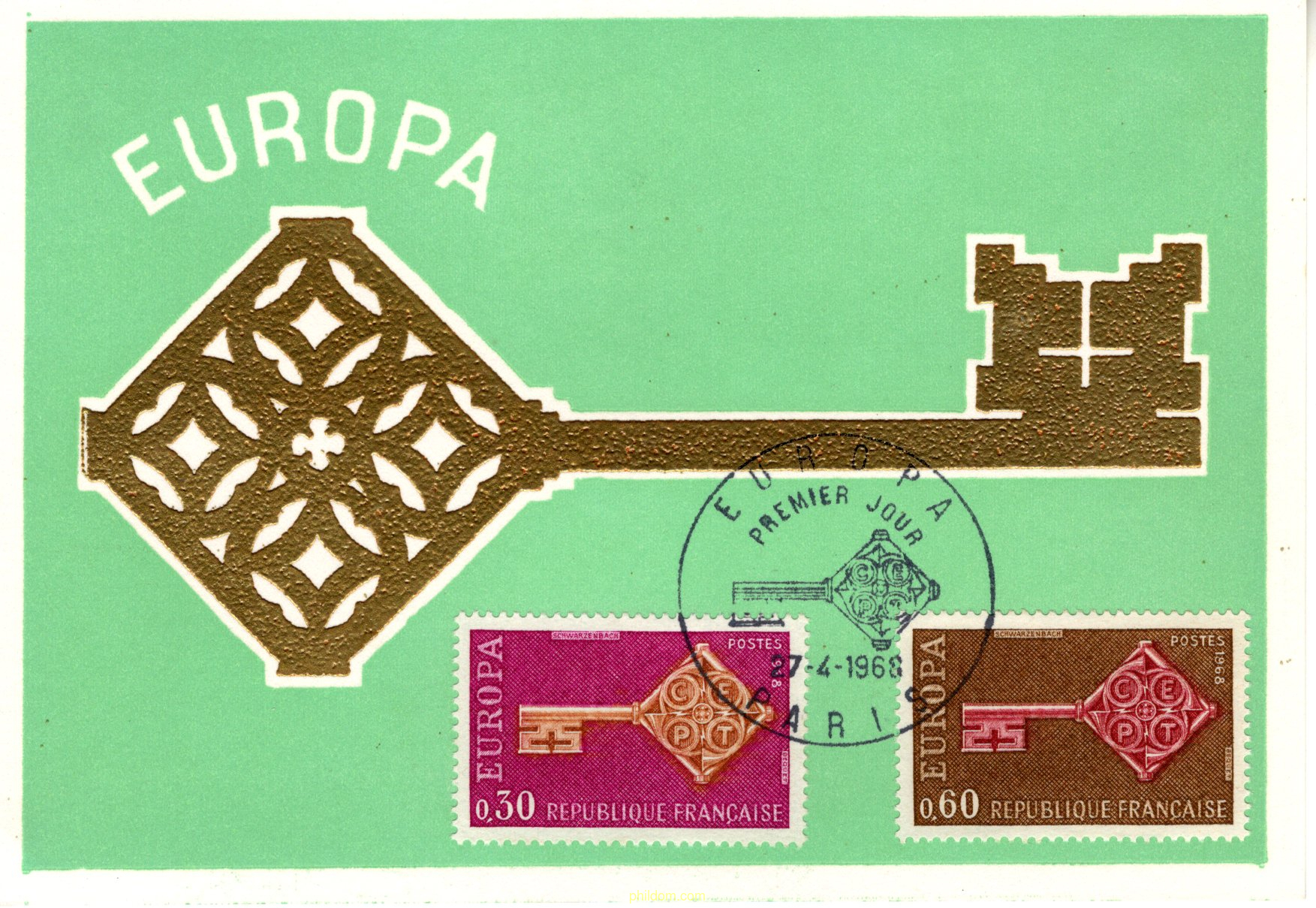 EUROPA CEPT 1968 - LLAVE DORADA
