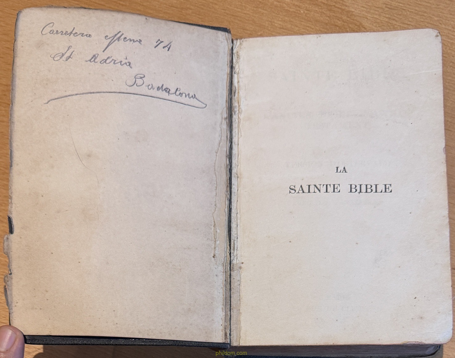 BIBLIA - LA SAINTE BIBLE VERSION D'OSTERVALD PARIS 1920 - 17 cm X 12 cm