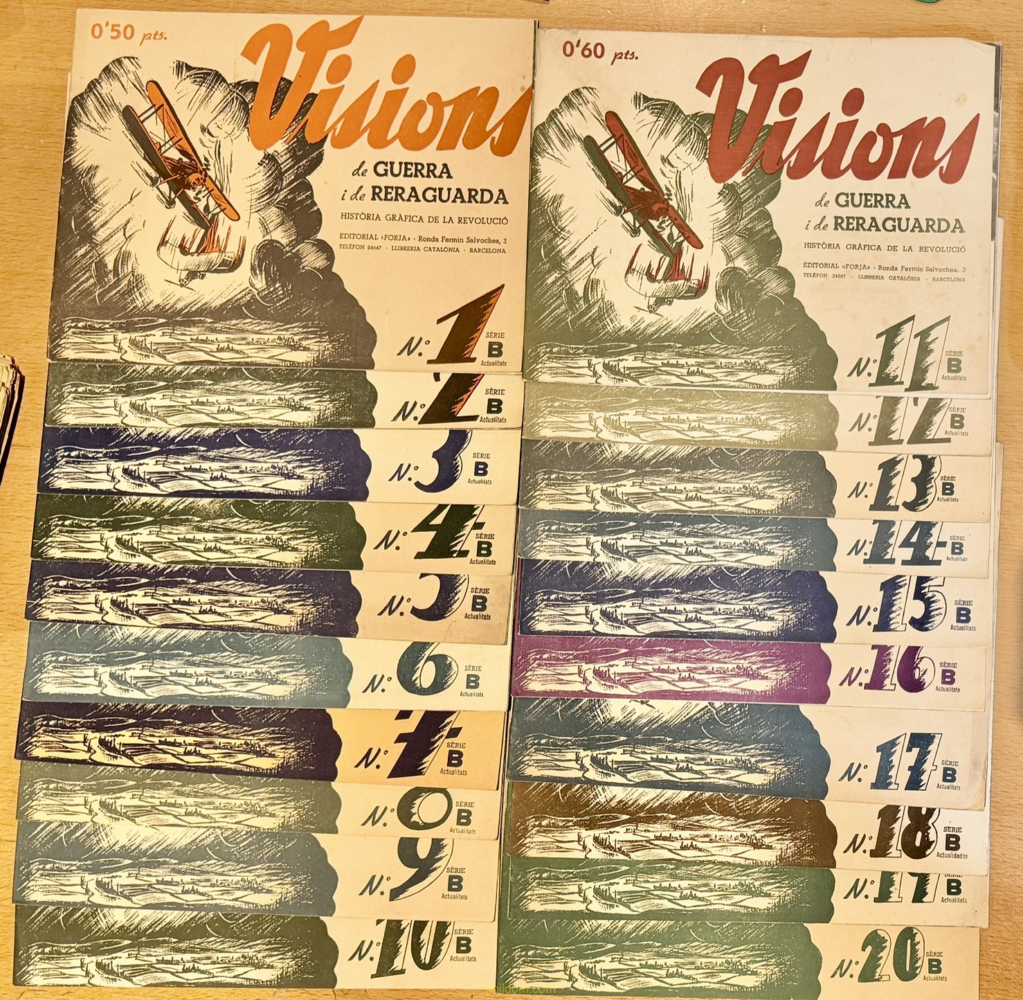 VISIONS DE GUERRA I DE RERAGUARDA SERIE A del 1 al 8 - SERIE B del 1 al 20