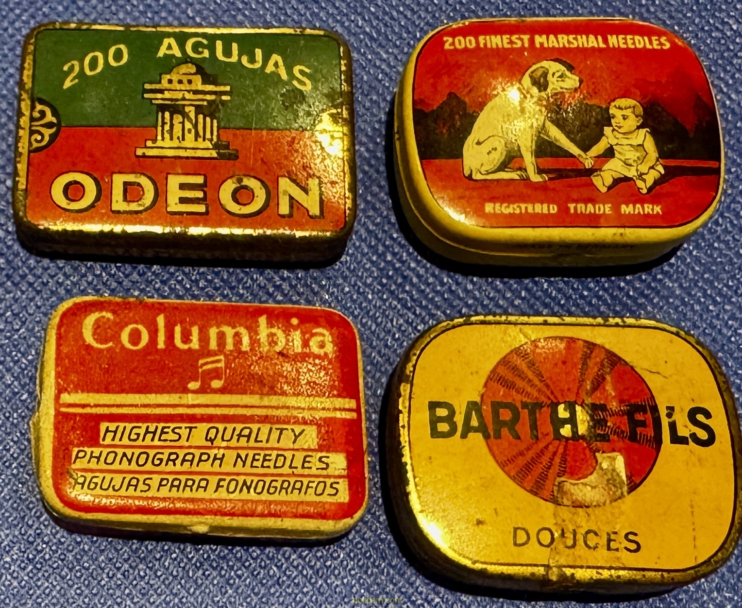 LOTE CAJAS AGUJAS TOCADISCOS BARTHE, COLUMBIA, ODEON, MARSHAL