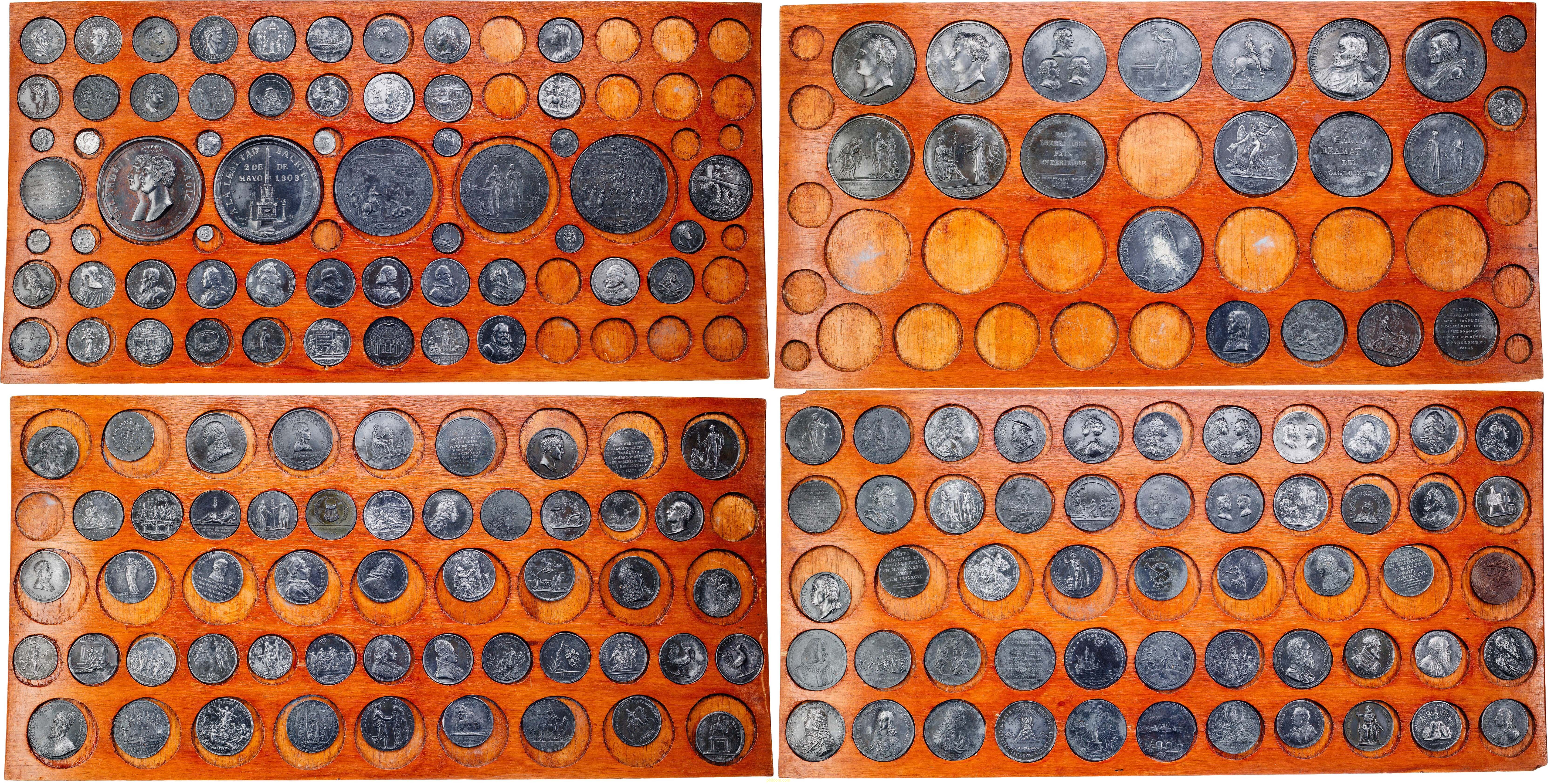 180 REPRODUCCIONES UNIFACES FIDEDIGNAS DE MONEDAS Y MEDALLAS HISTÓRICAS ANTIGUAS, EN PLOMO