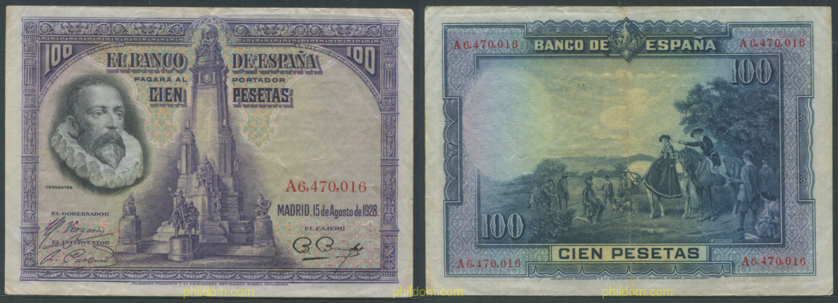 100 PESETAS 1928 CERVANTES
