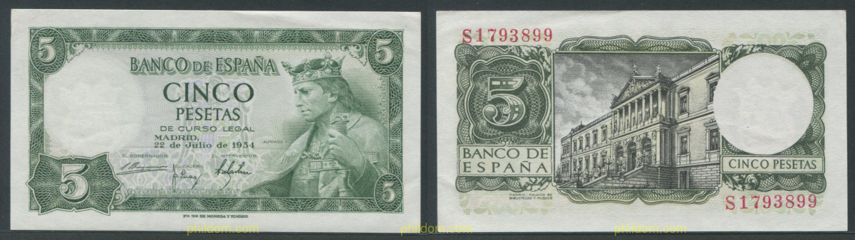 5 pesetas Alfonso X 1954