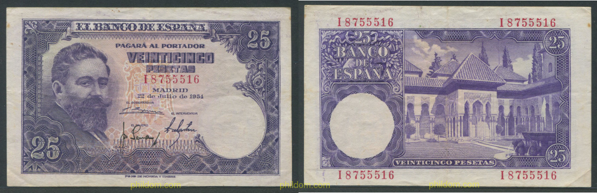 25 Pesetas 22 de julio 1954 - Isaac Albeniz
