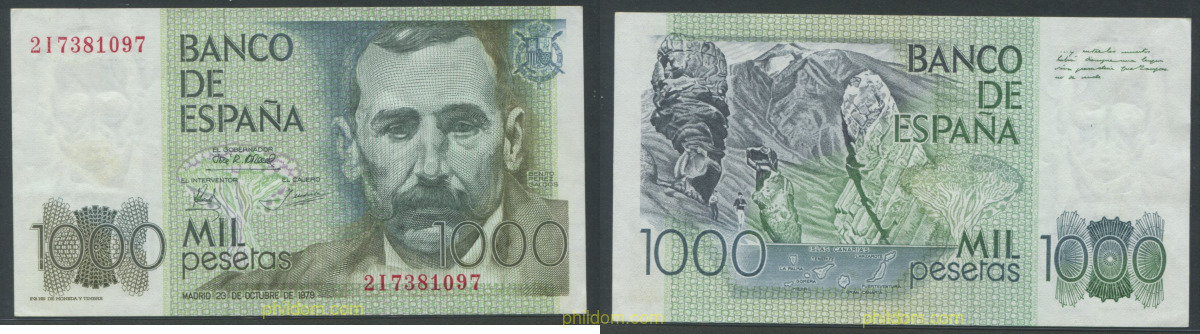 1000 Pesetas 23 de octubre de 1979 - Benito Perez Galdos
