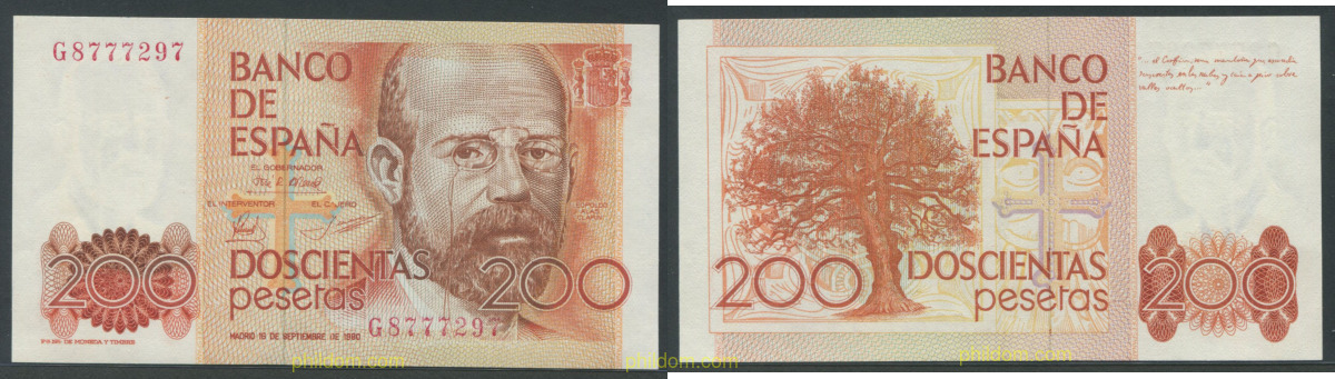 200 pesetas 16 de septiembre de 1980 - Leopoldo Alas Clarin
